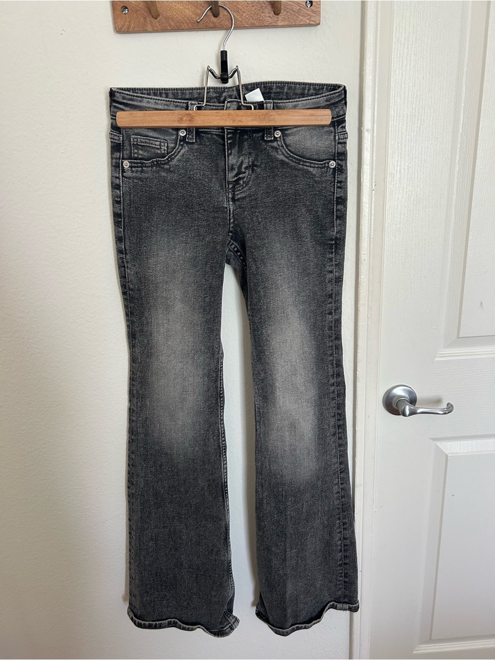 H&M Women's Washed Black Flare Jeans